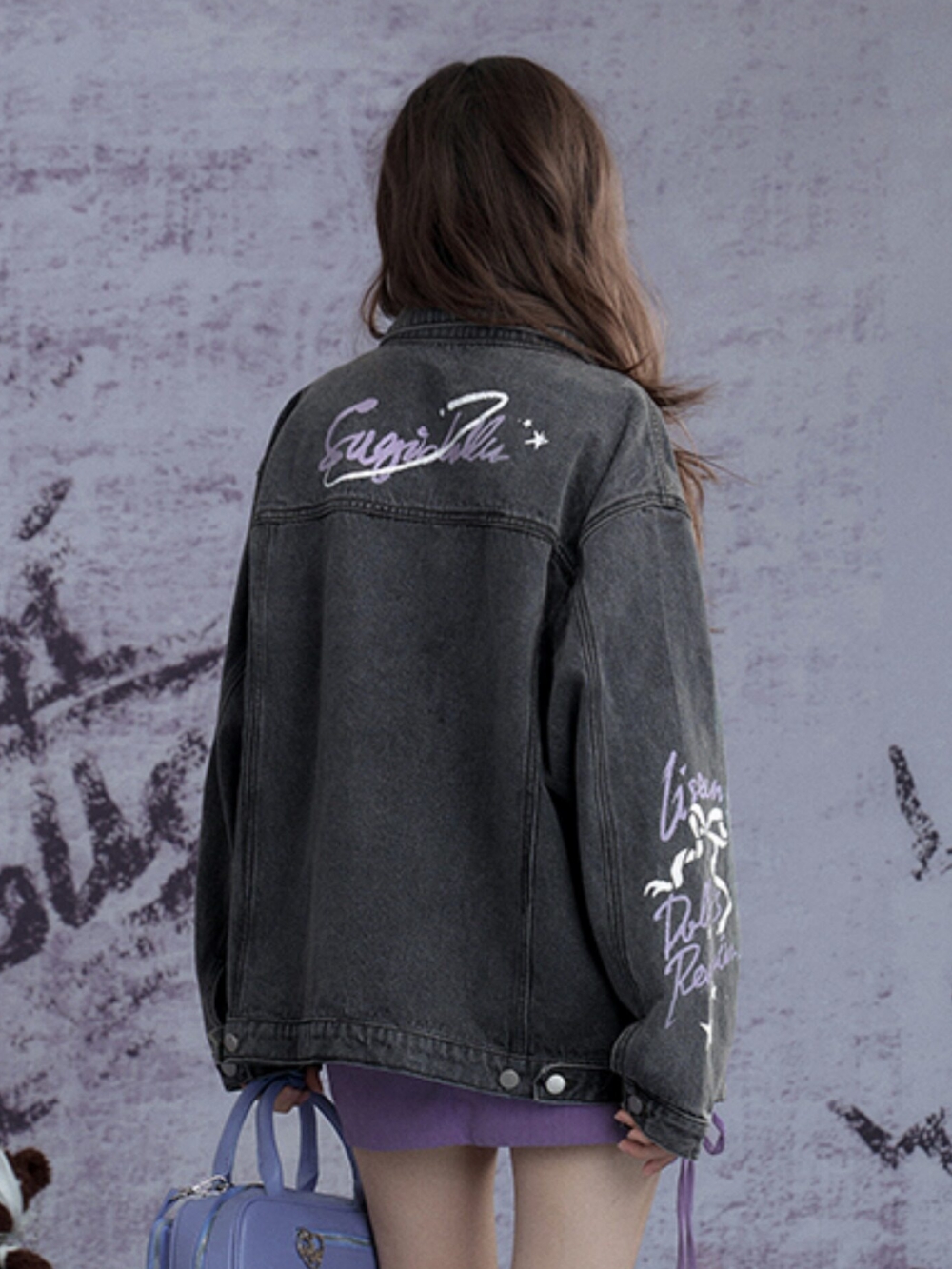 denim jacket women graffiti print denim jacket women graffiti print